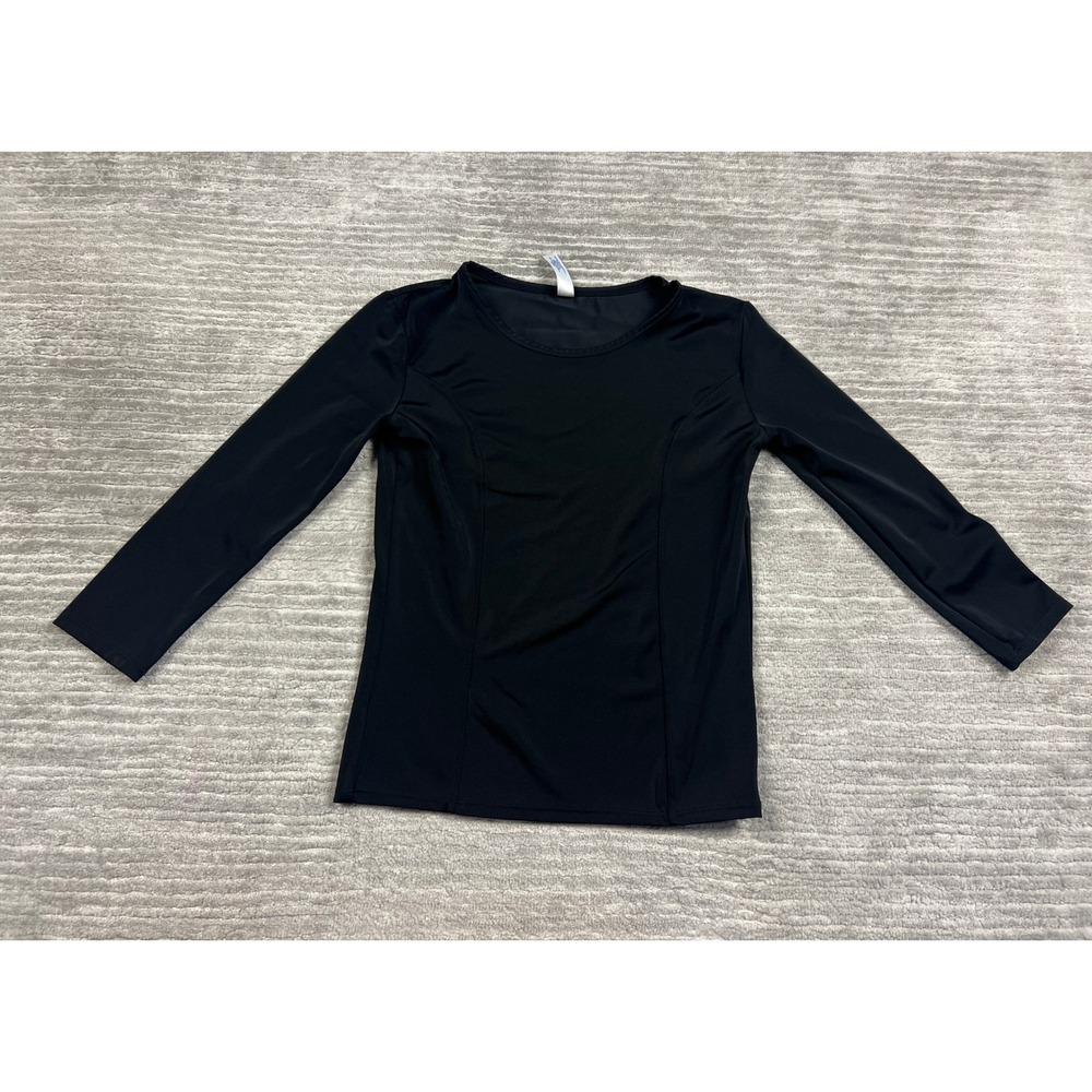 Rue Bleu by rue21 Top Womens Large Black Long Sleeve Crew Neck Slim Fit Stretchy